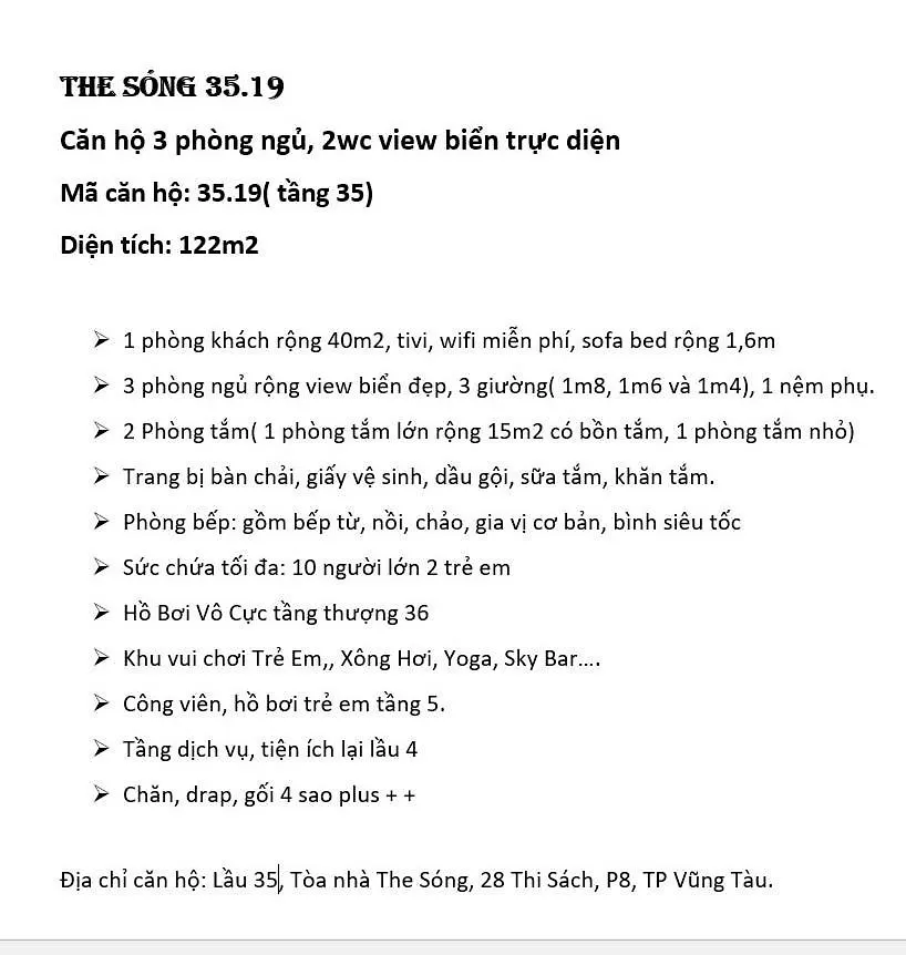The Song- Can Ho Du Lich 5Sao- Free Ho Boi- Gan Bien - Luxyry Palm Home Vung Tau Vietnam