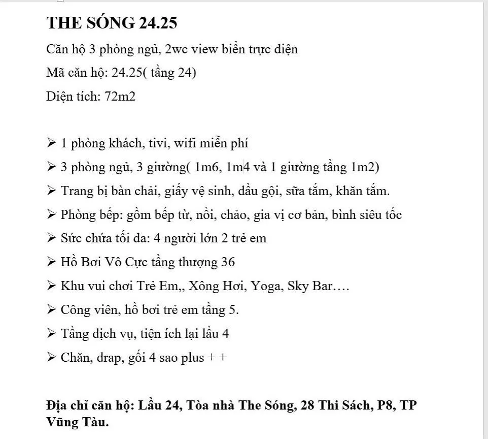 The Song- Can Ho Du Lich 5Sao- Free Ho Boi- Gan Bien - Luxyry Palm Home Vung Tau Apartment